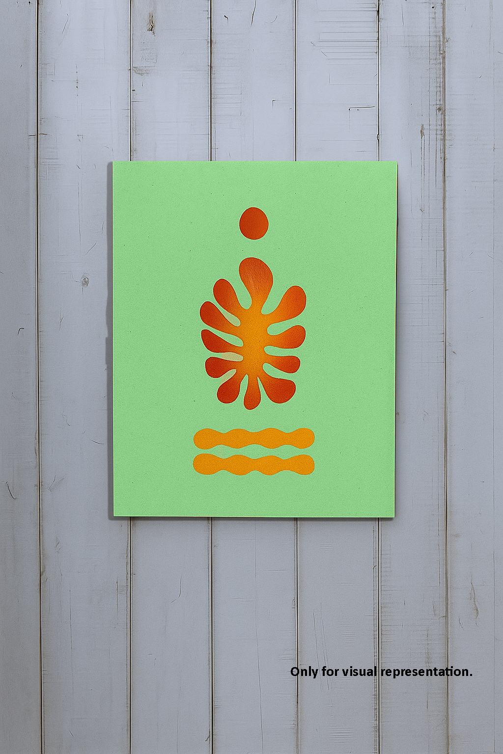 DIY traditional abstract painting panel with engraved outline on MDF board
