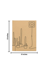 Pre-marked MDF painting board featuring cactus pots and wall art outline with size