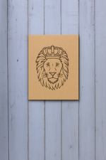 DIY Lion with Crown MDF Painting Base – Unpainted