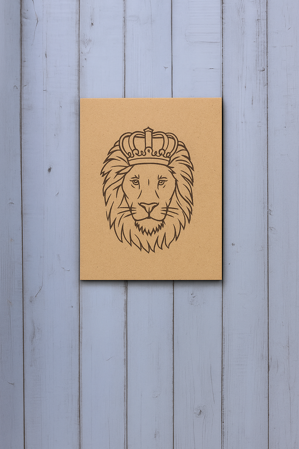 DIY Lion with Crown MDF Painting Base – Unpainted