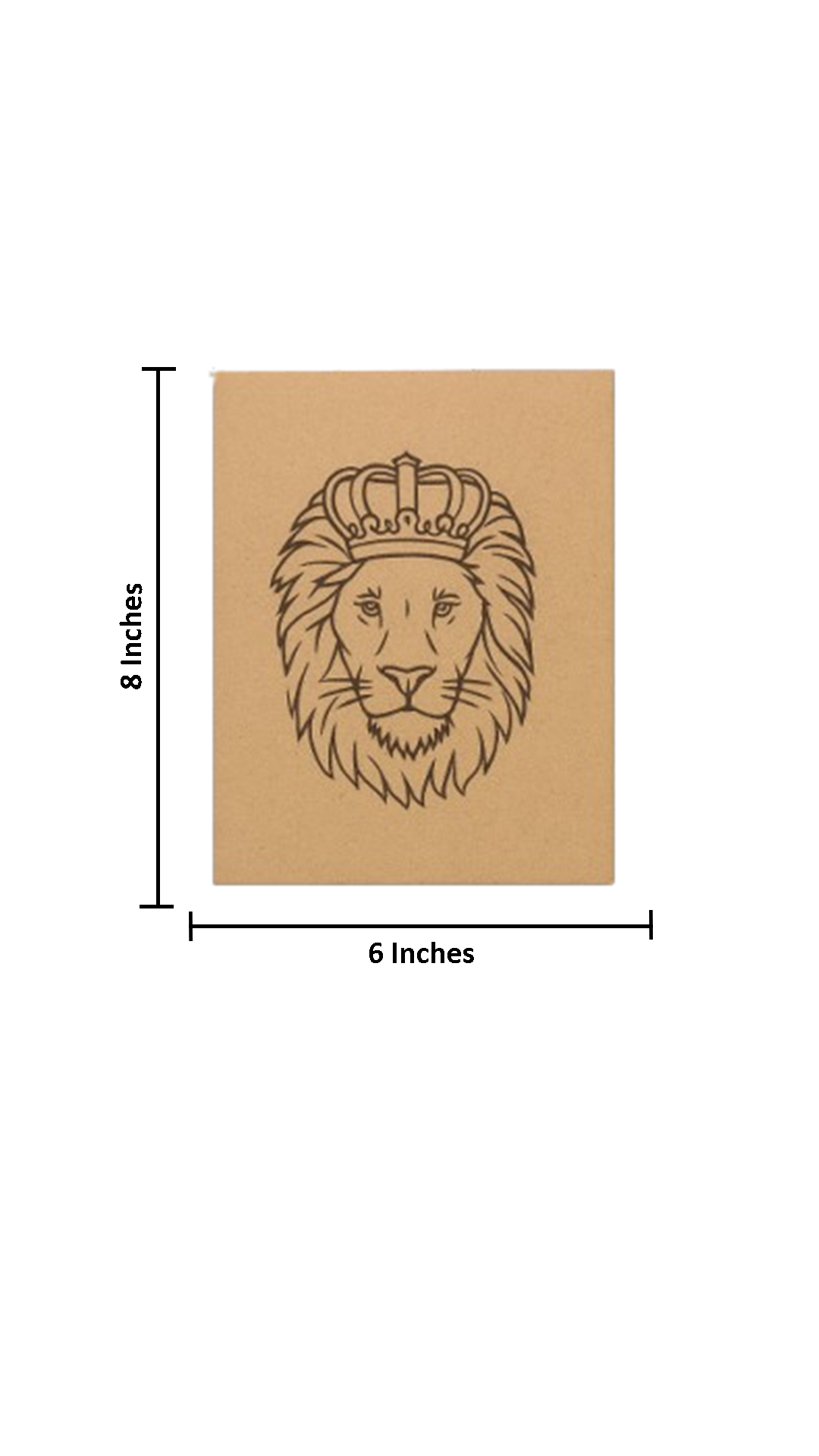 DIY Lion with Crown MDF Painting Base – Unpainted with size