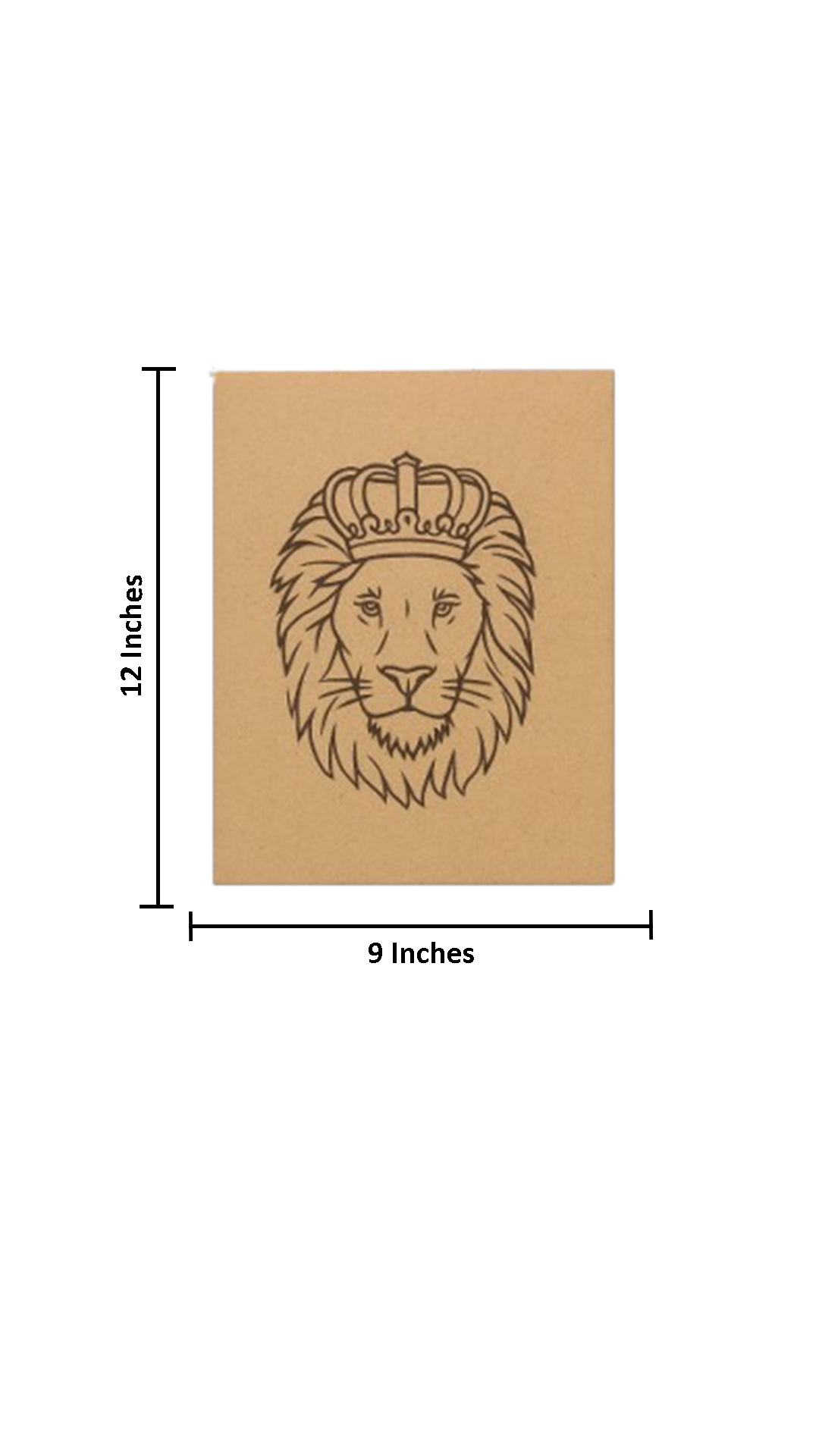 DIY Lion with Crown MDF Painting Base – Unpainted with size