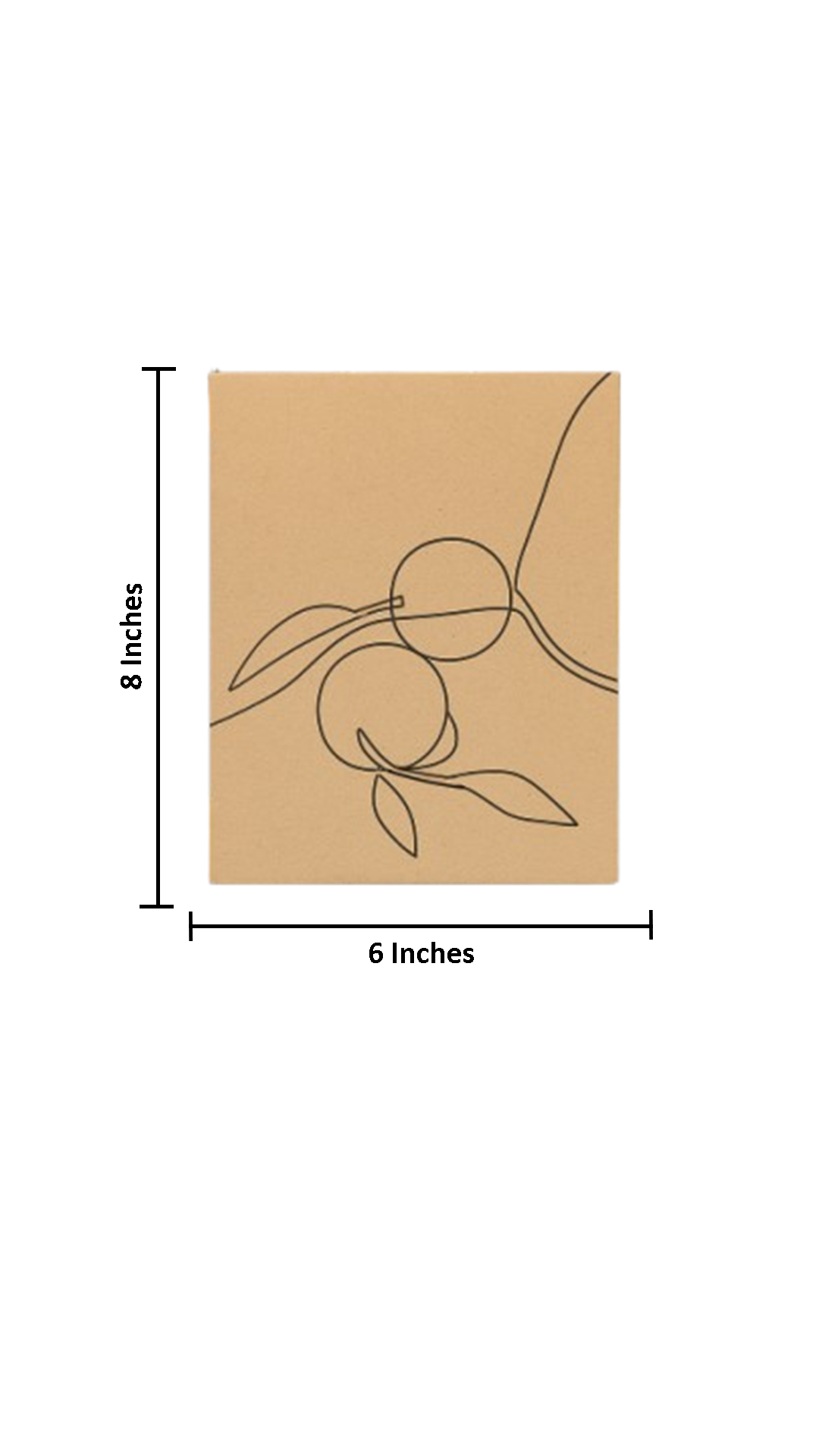DIY MDF Painting Board with Minimalist Orange Branch Outline – Unpainted with size