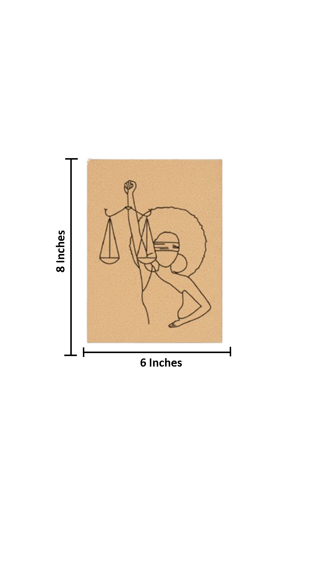 DIY MDF Painting Board with Lady Justice Afro Outline – Unpainted