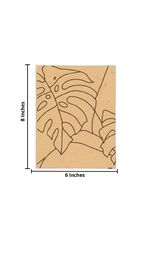 Unpainted MDF pre-marked monstera leaf design for DIY painting projec with size