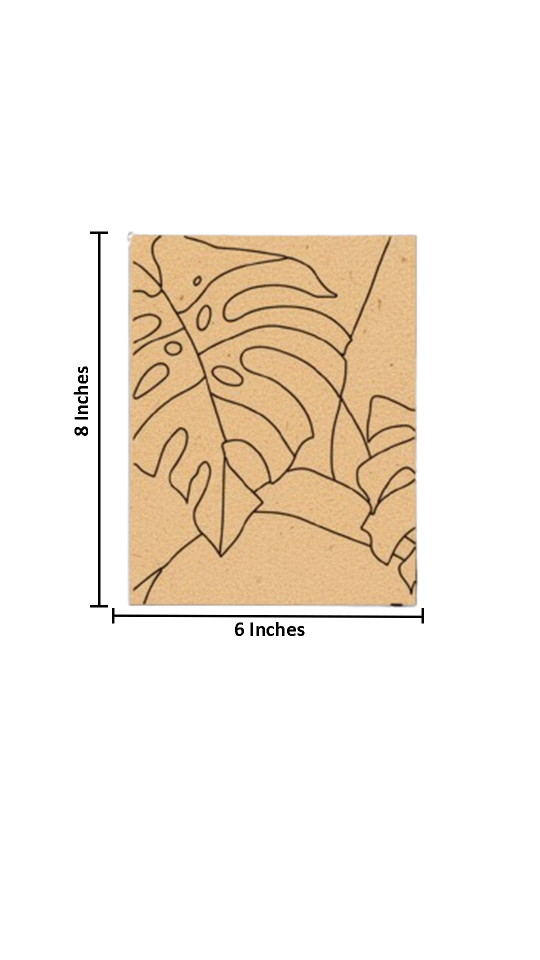 Unpainted MDF pre-marked monstera leaf design for DIY painting projec with size