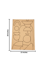 DIY MDF Painting Board with Geometric Abstract Shapes Outline – Unpainted with size