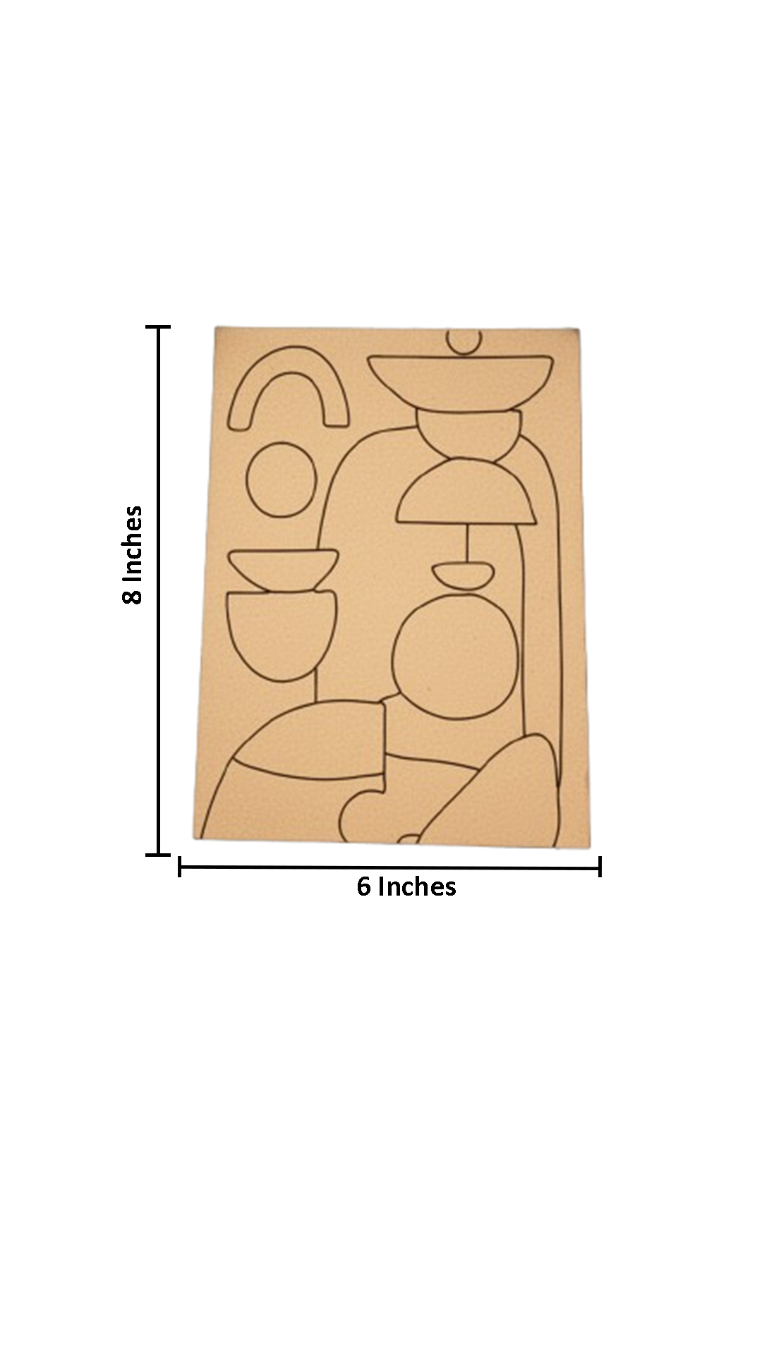 DIY MDF Painting Board with Geometric Abstract Shapes Outline – Unpainted with size