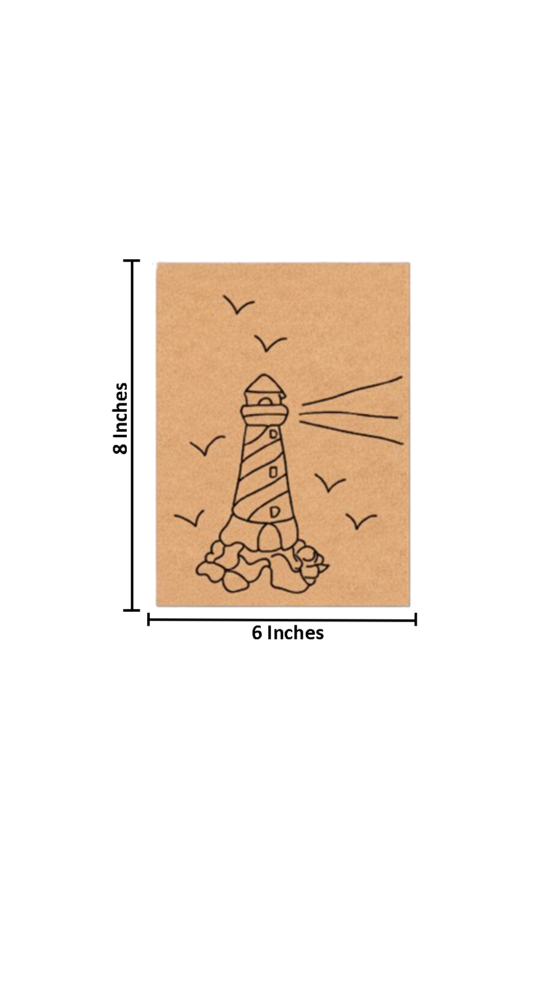 Unpainted MDF pre-marked lighthouse with seagulls design for DIY painting activity with size