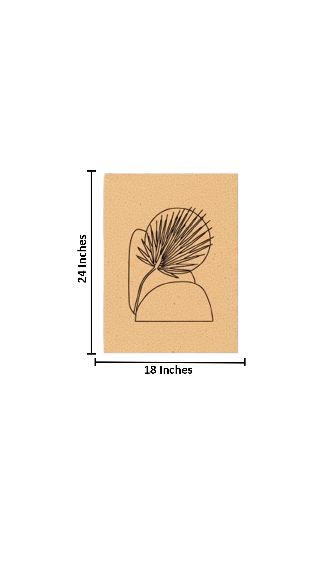 DIY MDF Painting Board with Minimalist Abstract Leaf Outline – Unpainted with size