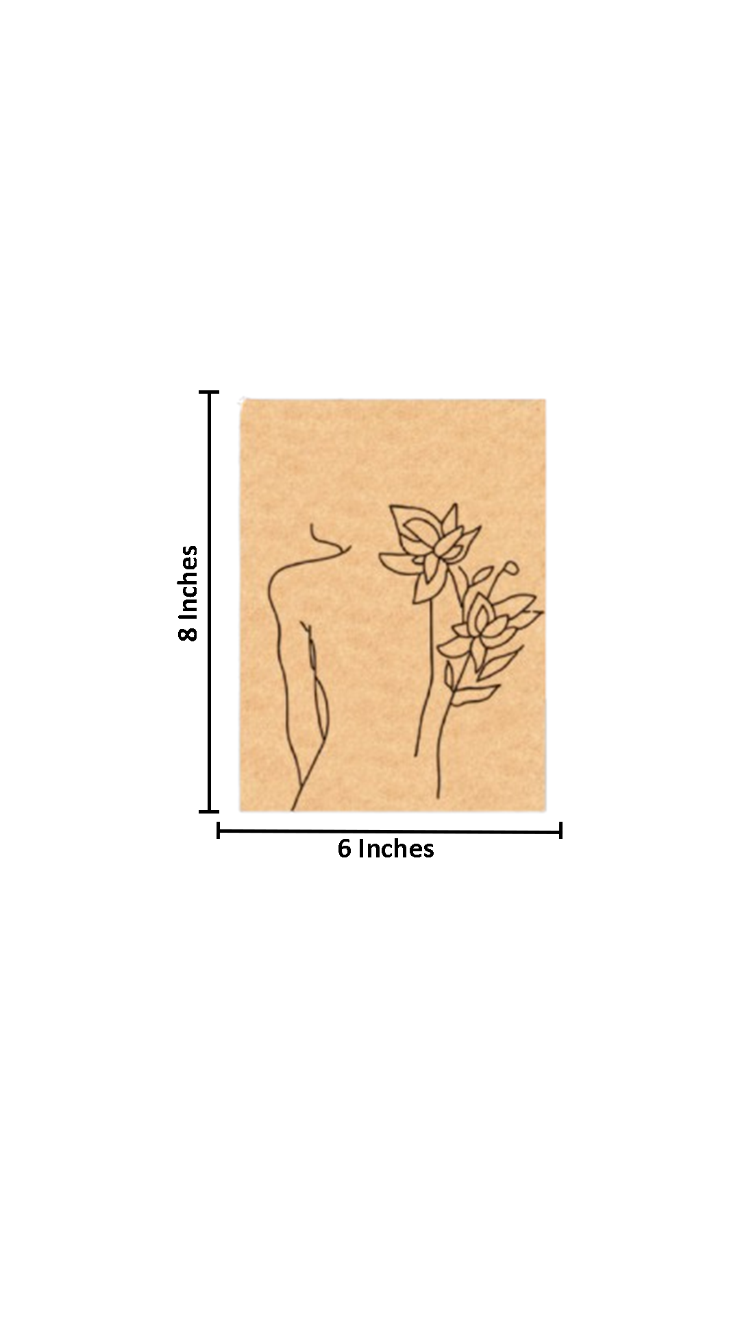 DIY traditional painting MDF base of romantic female silhouette with floral design with size