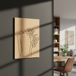 DIY traditional painting MDF base of romantic female silhouette with floral design, mounted on wall