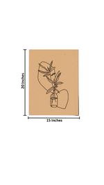 Unpainted DIY Traditional Painting Base – Minimalist Leaf in Bottle Line Art on MDF Board with size