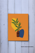 painted DIY Traditional Painting Base – Minimalist Leaf in Bottle Line Art on MDF Board