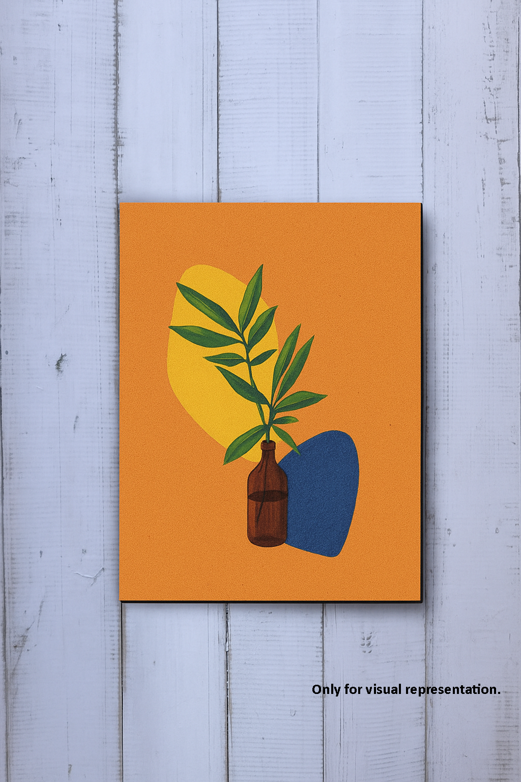 painted DIY Traditional Painting Base – Minimalist Leaf in Bottle Line Art on MDF Board