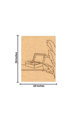 DIY MDF painting board with gramophone and banana leaves design – pre-marked outline with size