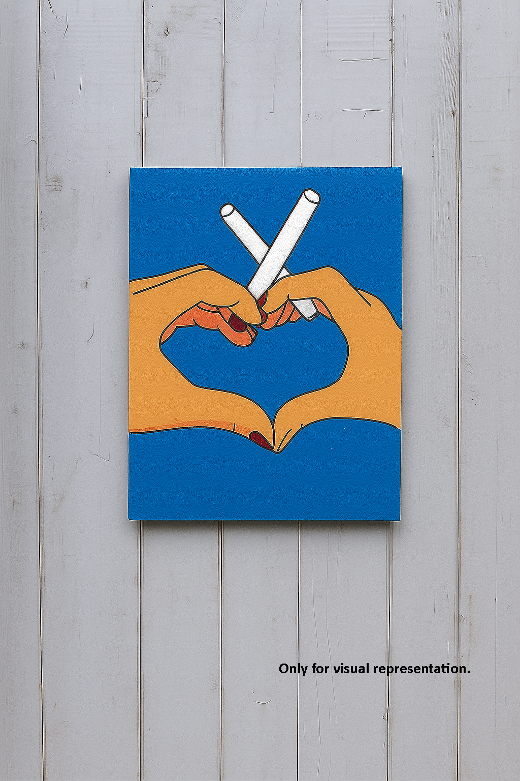 DIY MDF Traditional Painting Board with Heart Hands Outline 
