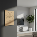 DIY MDF Traditional Painting Board with Heart Hands Outline – Unpainted, mounted on wall