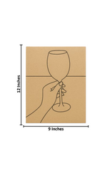 Unpainted DIY Traditional Painting Base – Hand Holding Wine Glass Design on MDF Board with size