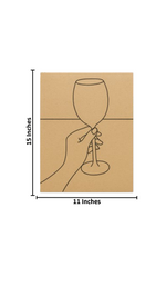Unpainted DIY Traditional Painting Base – Hand Holding Wine Glass Design on MDF Board with size