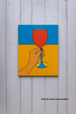  DIY Traditional Painting Base – Hand Holding Wine Glass Design on MDF Board