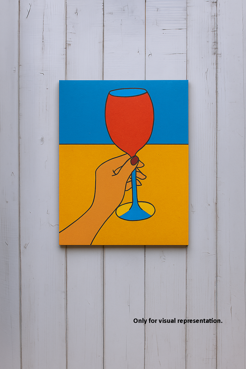  DIY Traditional Painting Base – Hand Holding Wine Glass Design on MDF Board