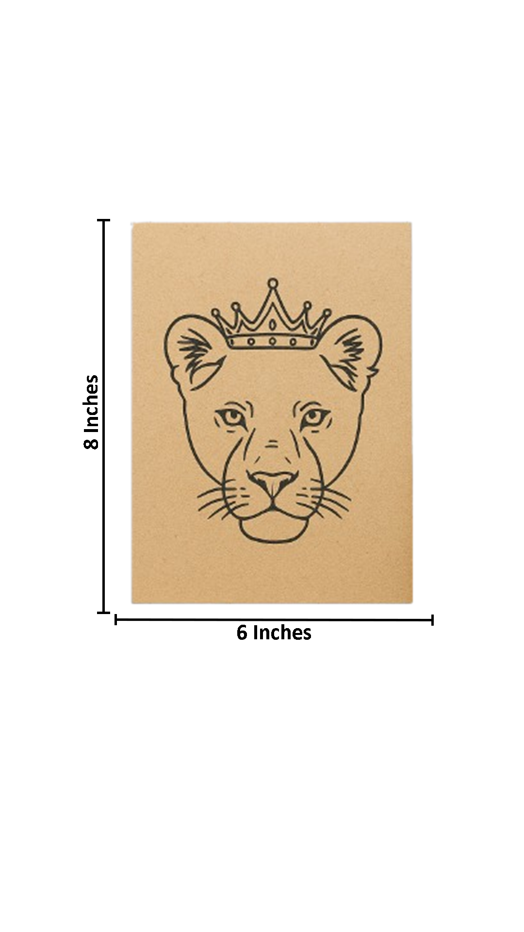  DIY lion king traditional painting with crown in vibrant yellow background – home décor wall art with size