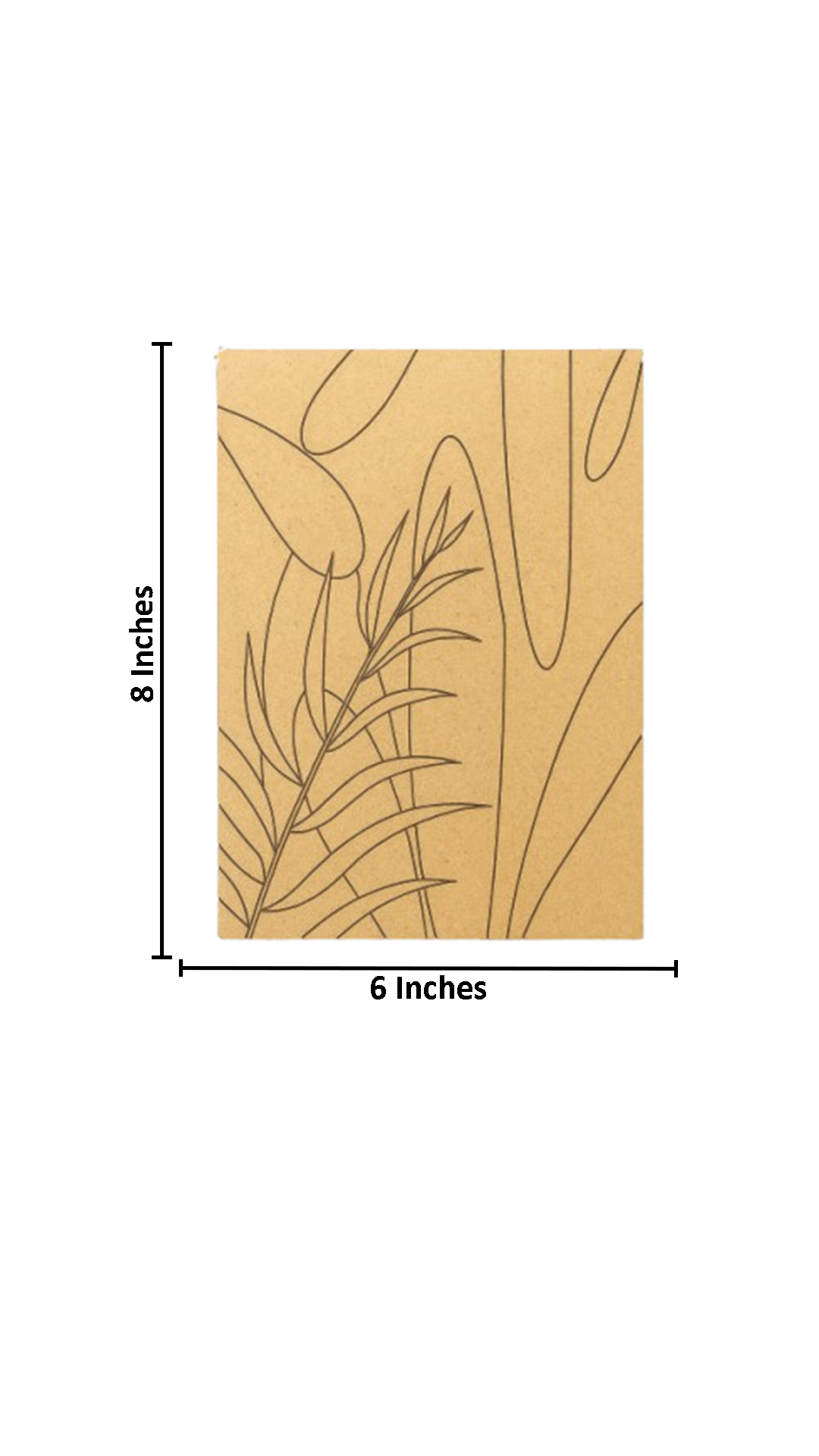 DIY tropical leaves design MDF painting board with engraved outlines for coloring  with size