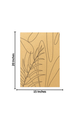 DIY tropical leaves design MDF painting board with engraved outlines for coloring  with size
