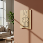 DIY MDF Traditional Painting Board with High Heels Outline – Unpainted, mounted on wall