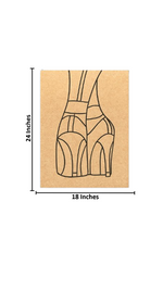 DIY MDF Traditional Painting Board with High Heels Outline – Unpainted with size