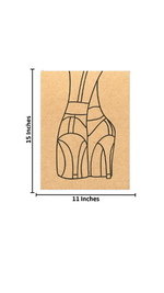 DIY MDF Traditional Painting Board with High Heels Outline – Unpainted with size