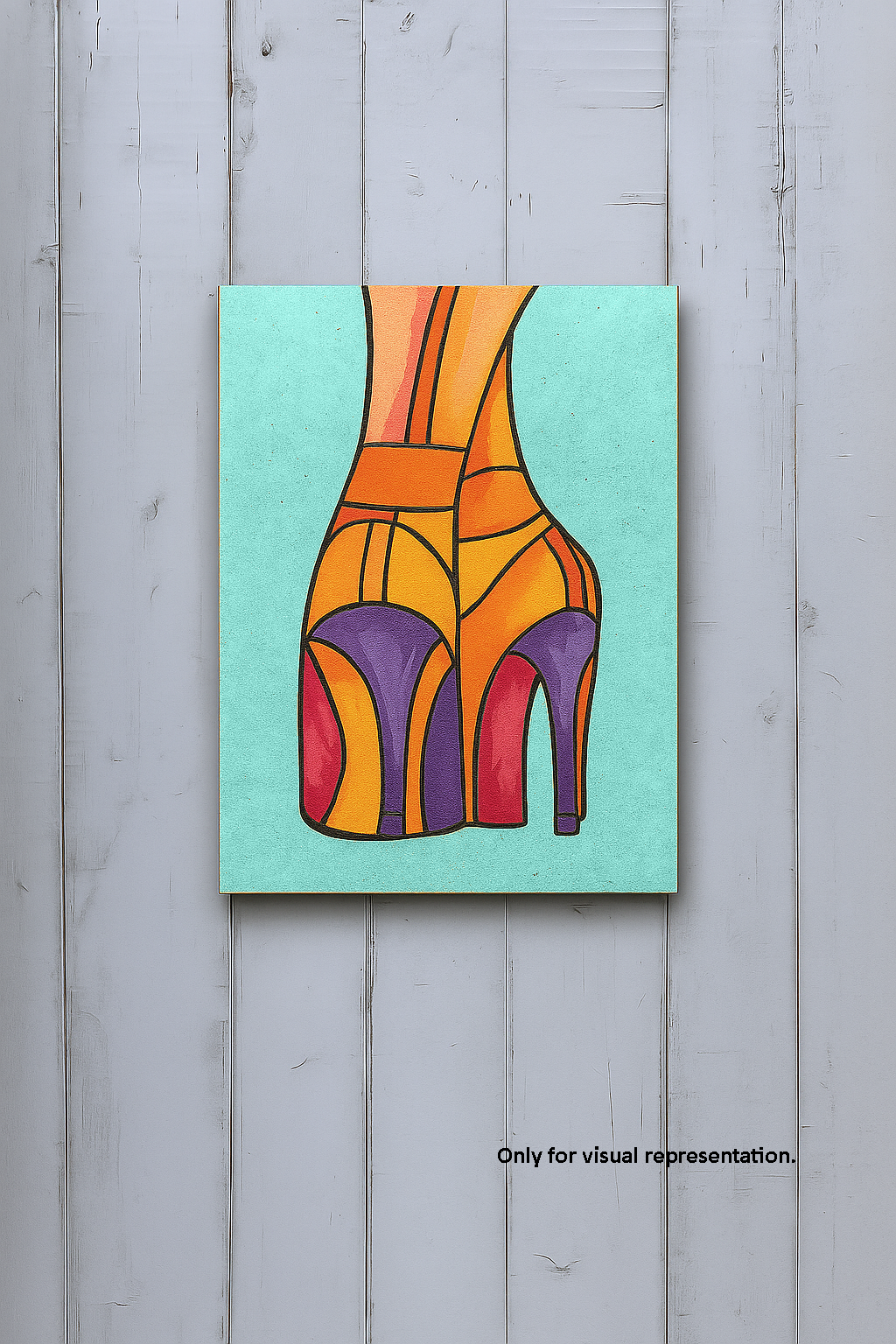 DIY MDF Traditional Painting Board with High Heels Outline 