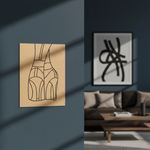 DIY MDF Traditional Painting Board with High Heels Outline – Unpainted, mounted on wall