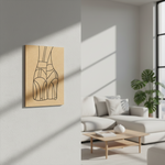 DIY MDF Traditional Painting Board with High Heels Outline – Unpainted, mounted on wall