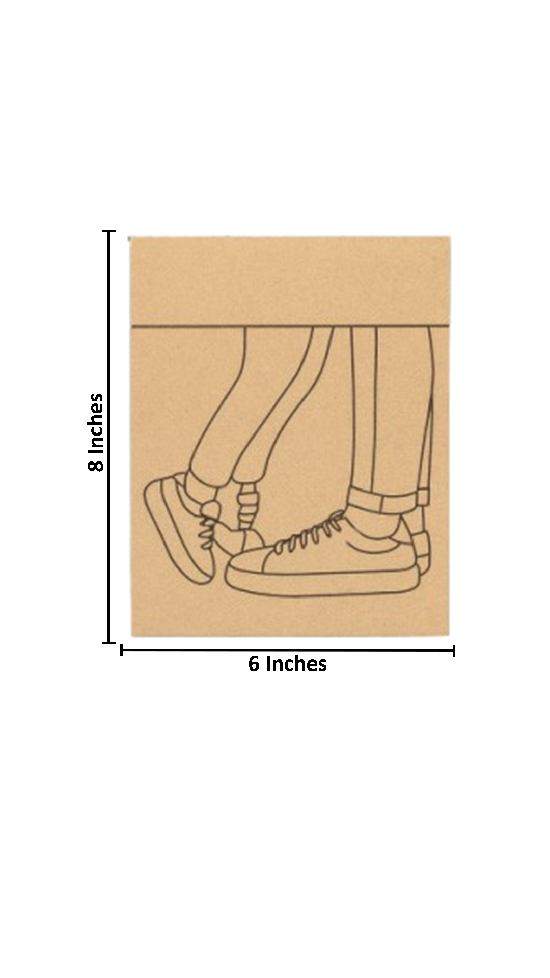 Unpainted DIY Traditional Painting Base – Couple Sneakers Love Scene on MDF Board with size