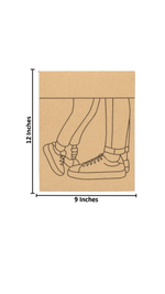 Unpainted DIY Traditional Painting Base – Couple Sneakers Love Scene on MDF Board with size