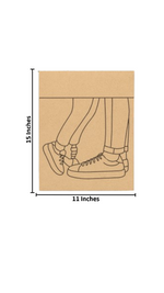Unpainted DIY Traditional Painting Base – Couple Sneakers Love Scene on MDF Board with size