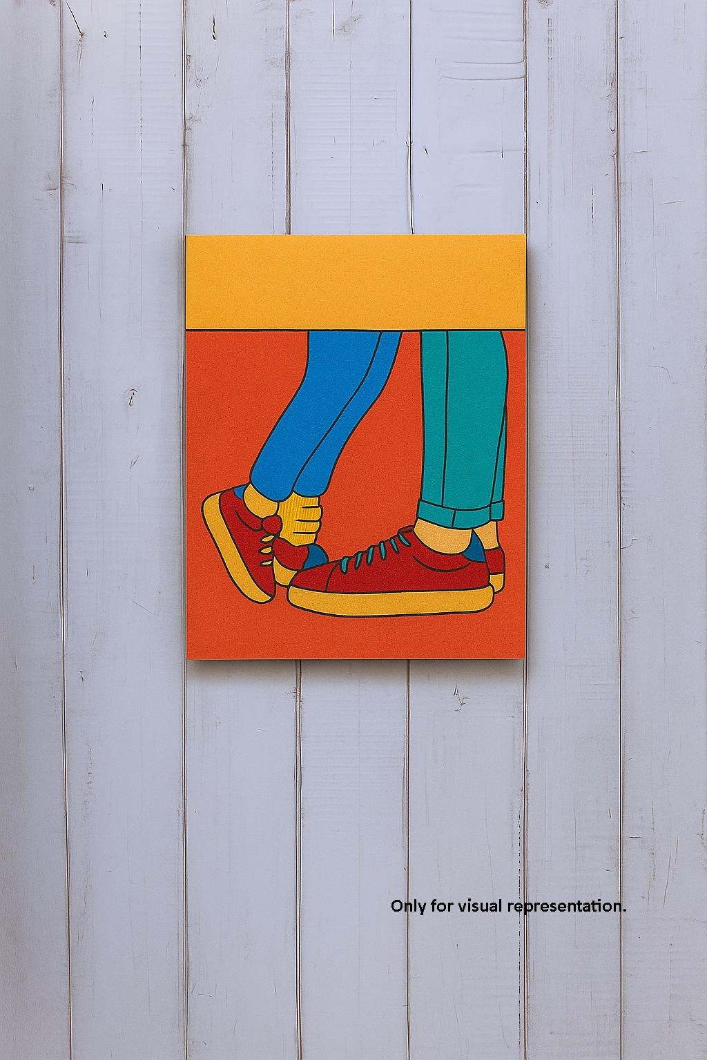  DIY Traditional Painting Base – Couple Sneakers Love Scene on MDF Board