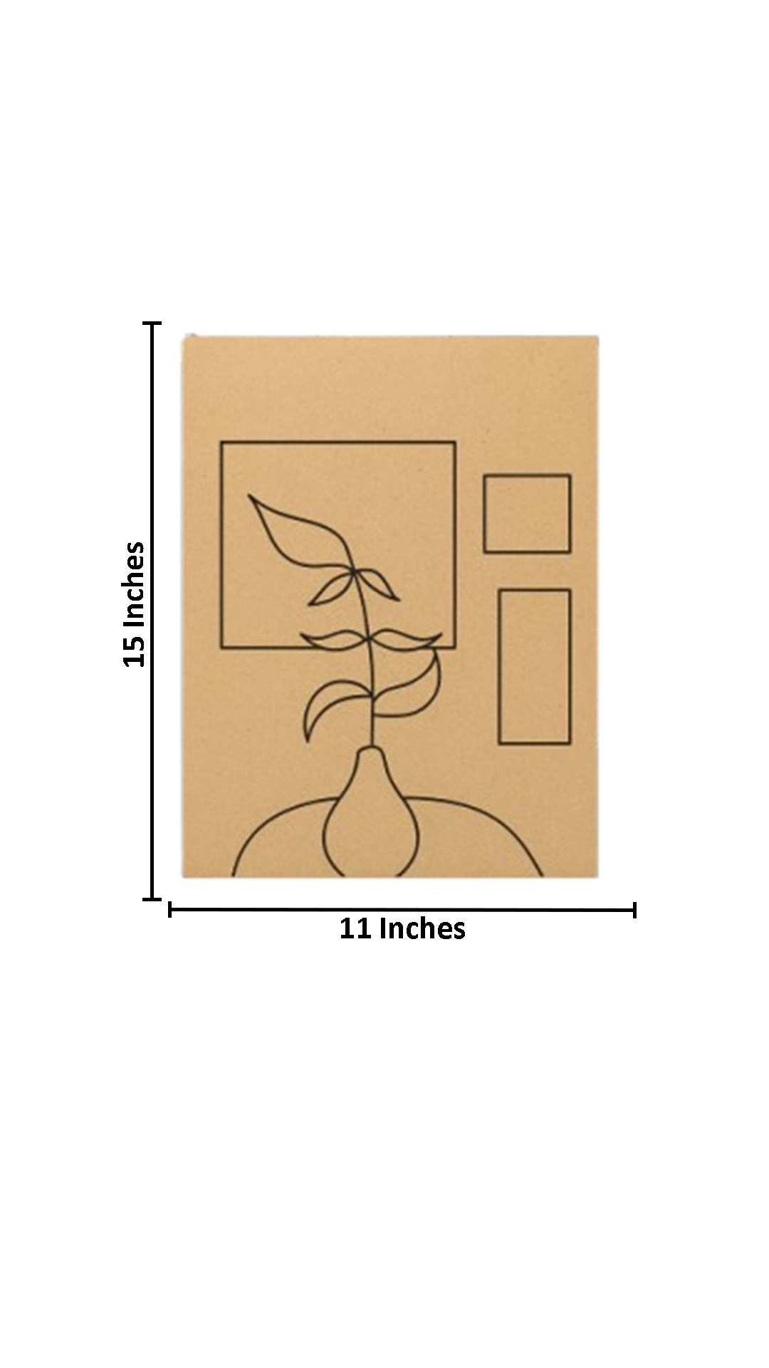 Unpainted DIY Traditional Painting Base – Minimal Vase with Frames on MDF Board with size
