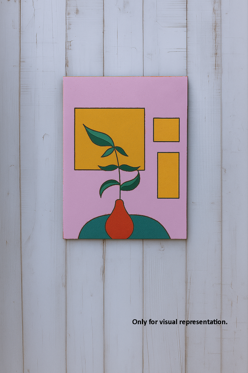  DIY Traditional Painting Base – Minimal Vase with Frames on MDF Board