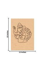 Unpainted DIY Traditional Painting Base – Abstract Face with Leaf Design on MDF Board