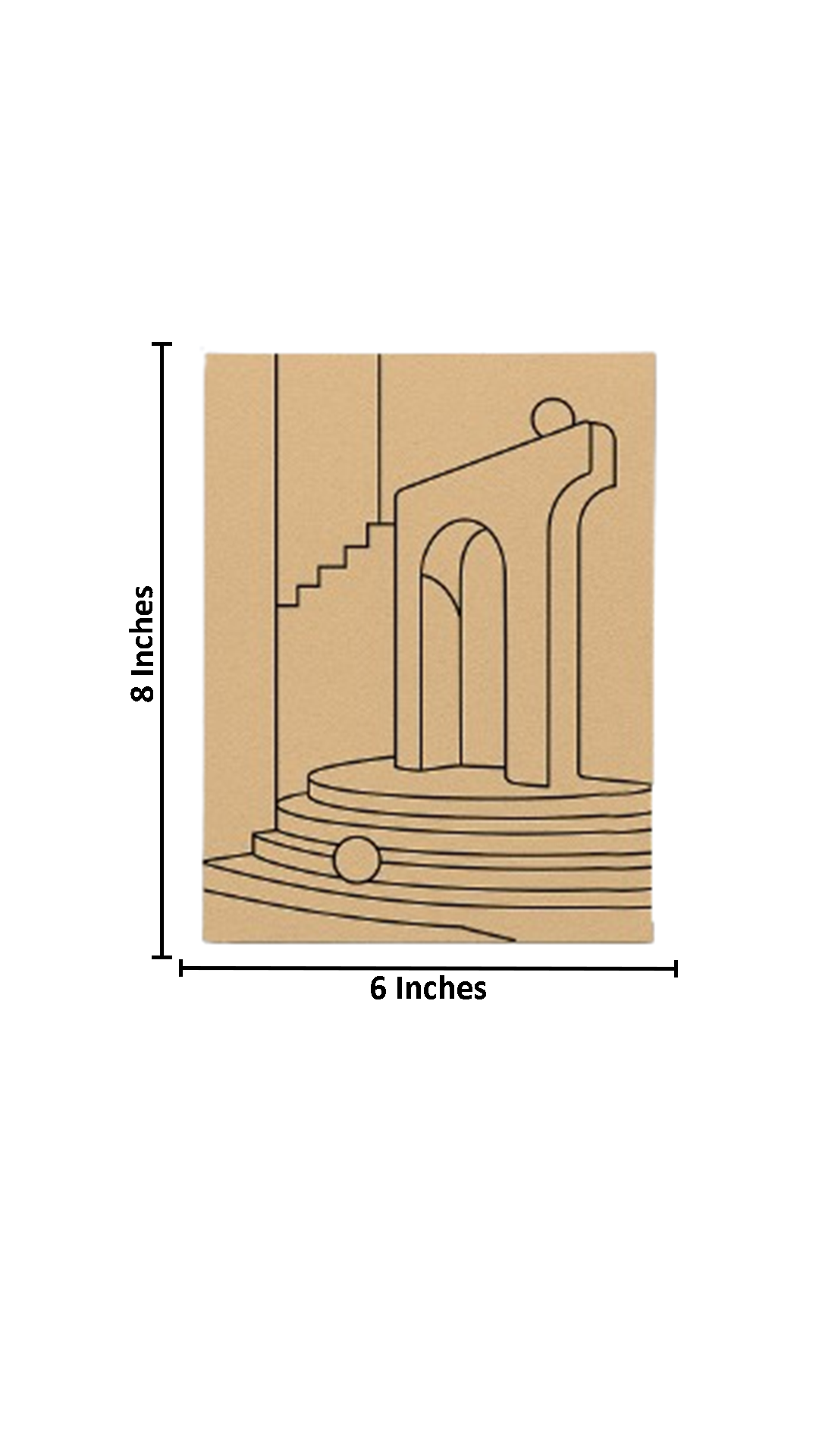 Unpainted DIY Traditional Painting Base – Geometric Arches and Stairs on MDF Board