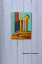 DIY Traditional Painting Base – Geometric Arches and Stairs on MDF Board