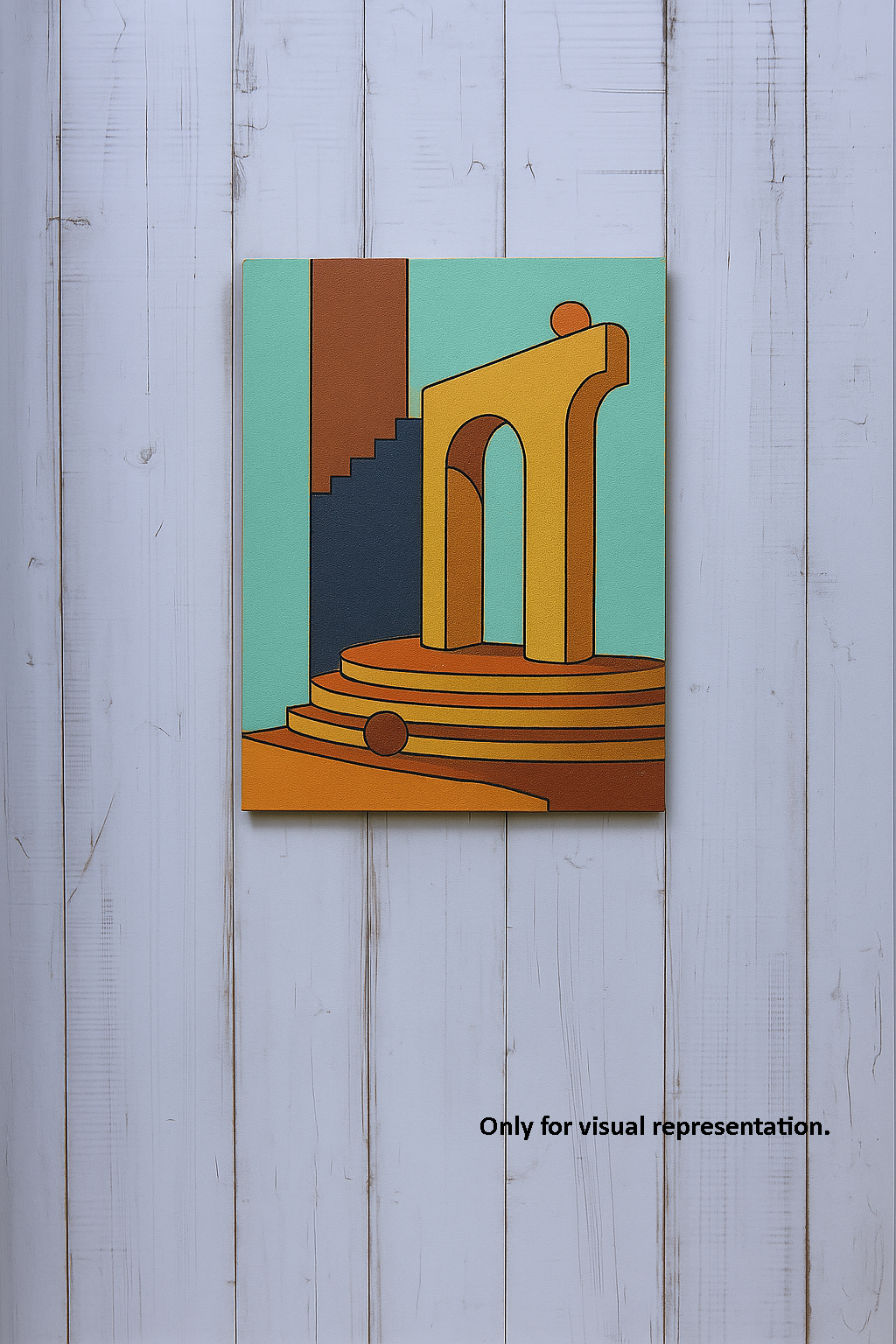 DIY Traditional Painting Base – Geometric Arches and Stairs on MDF Board