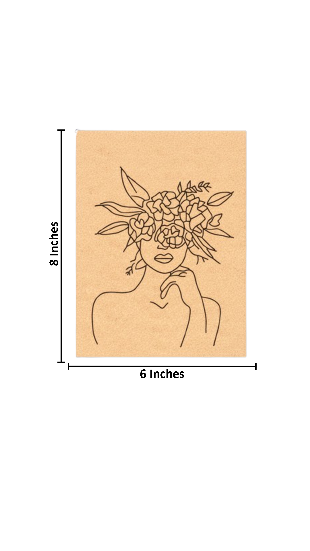 Unpainted DIY Traditional Painting Base – Woman with Floral Crown Design on MDF Board with size