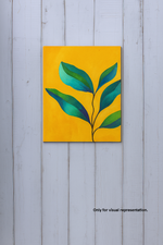 DIY tropical green leaf line art on MDF base – modern botanical wall art for painting