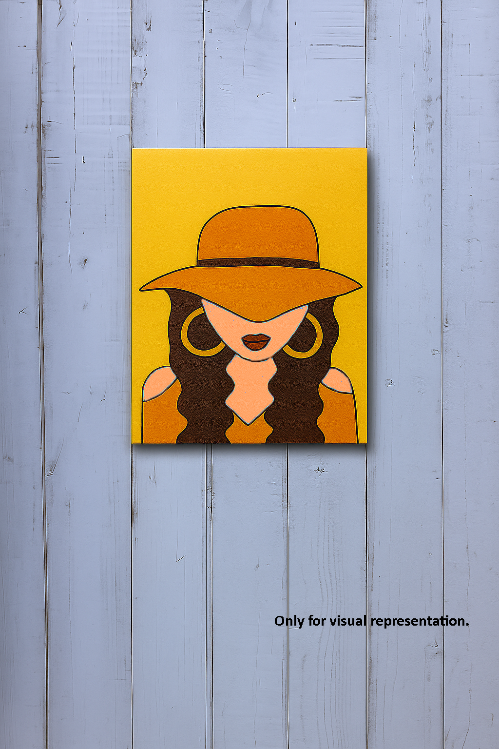 DIY Traditional Painting Base – Stylish Woman with Hat on MDF Board