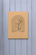 Unpainted DIY Traditional Painting Base – Rainbow Arch with Leaf Design on MDF Board