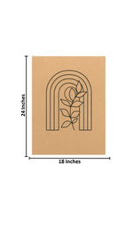 Unpainted DIY Traditional Painting Base – Rainbow Arch with Leaf Design on MDF Board with size